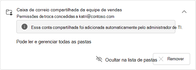 Caixa de correio compartilhada automatizada card