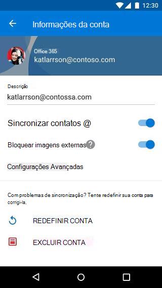 Configuração de bloqueio de imagens externas no Outlook Mobile