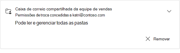 Caixa de correio compartilhada da equipe de vendas expandida card