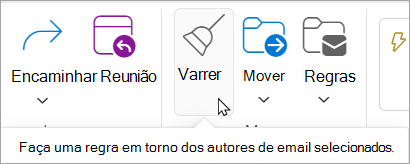 Selecione Varrer na Faixa de Opções