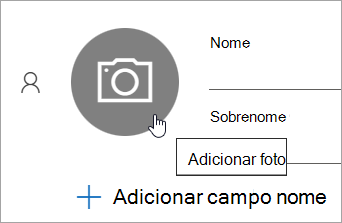 Captura de tela mostrando a opção de adicionar uma foto para um contato