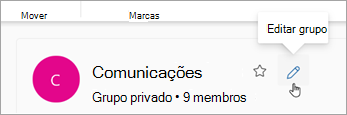 Selecione Editar Grupo junto ao nome dos grupos.