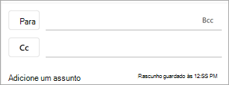 Para acessar o catálogo de endereços e inserir um nome de contato, selecione o botão ao lado do campo apropriado: Para, Cc ou Cco.