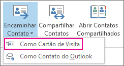 Encaminhar contato como um cartão de visita