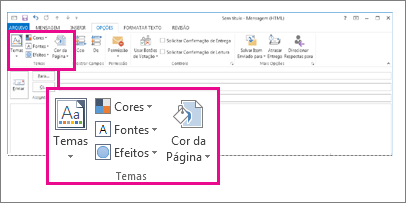 Grupo Temas na faixa de opções