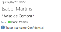 Email marcado como Confidencial