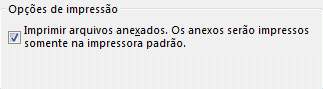 Opções de impressão de anexos de arquivo na caixa de diálogo Imprimir