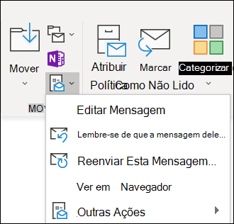 Pode reenviar uma mensagem.
