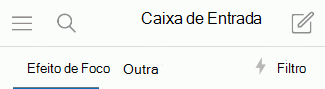 Alternando dentro e fora da Caixa de Entrada Destaques no iOS