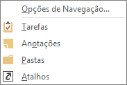 Escolha Mais (os três pontos) na barra de acesso rápido para exibir opções de navegação