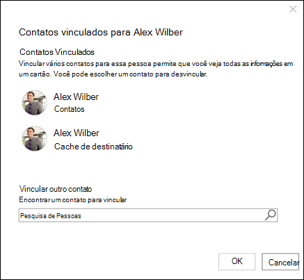 Pesquisar um contato para vincular.