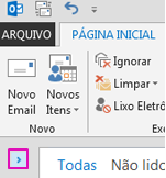Clique na seta para expandir o painel Pastas.