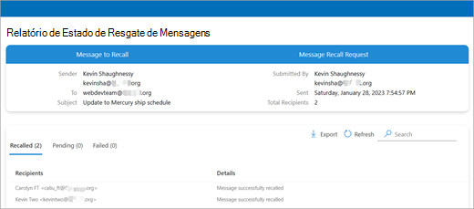 outlook para verificar uma captura de tela de mensagem dois