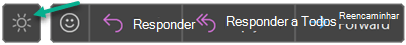 O botão Alternar para plano de fundo claro no Outlook.