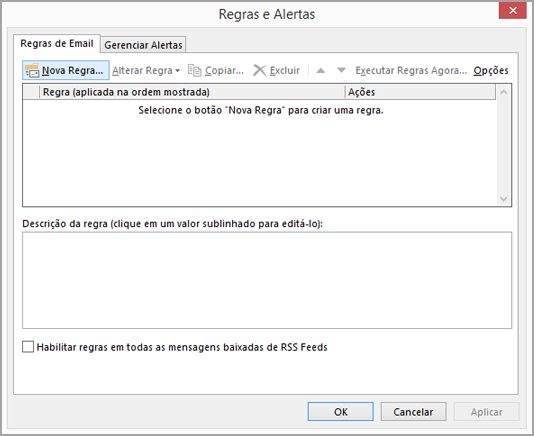 Selecione Nova Regra