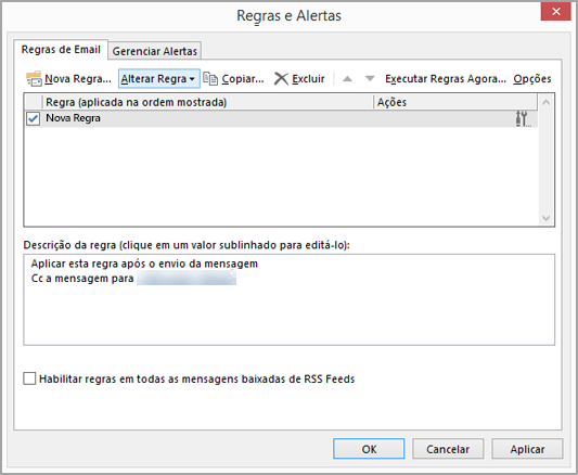 Altere a regra