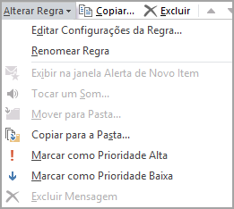 Editar configurações da regra