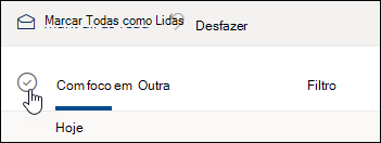 Uma captura de ecrã da caixa de marcar acima da lista de mensagens