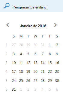 Caixa de pesquisa de calendário