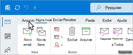 Selecionar Arquivo na faixa de opções