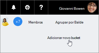 Adicionar uma tarefa para um bucket