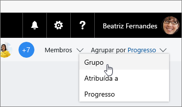Alterar grupo por para grupo
