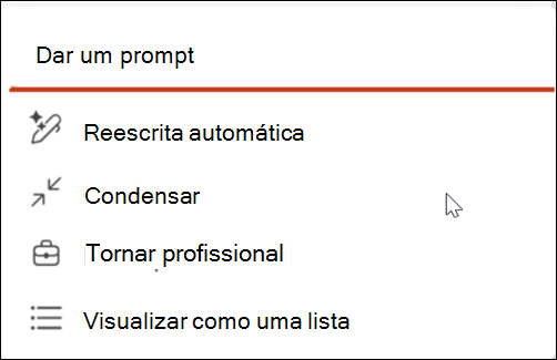 Captura de ecrã a mostrar o ícone de reescrita automática da caneta.