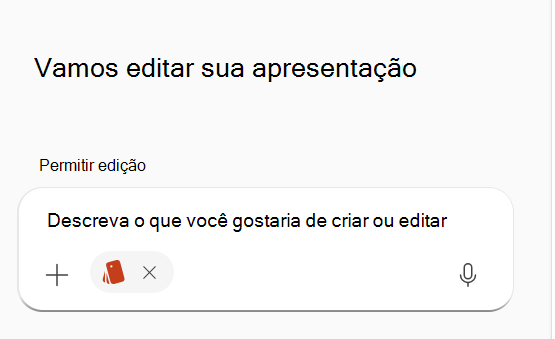 Captura de tela mostrando um kit de marca selecionado no prompt do Copilot.