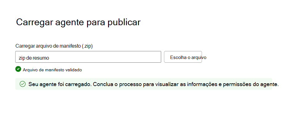 Captura de tela que mostra os detalhes de uma validação de pacote bem-sucedida.