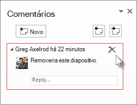 Excluir um comentário