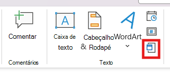 Captura de tela de um objeto no PowerPoint.