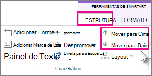 Mover a data para cima ou para baixo