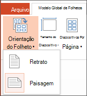 Menu de orientação do folheto
