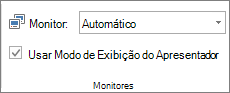 Grupo de monitores na guia Apresentação de Slides
