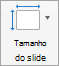 Mostra o botão Tamanho do Diapositivo