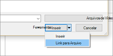 Mostra a caixa de diálogo Inserir Vídeo no PowerPoint