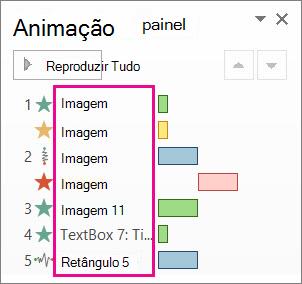 Nomes de objetos sem descrição