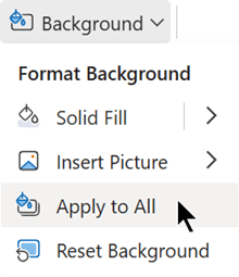 Aplique esse formato a todos os slides na minha apresentação.