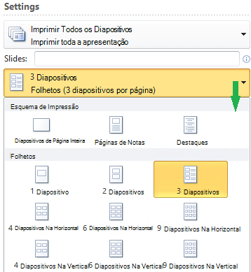 O layout para imprimir apostilas