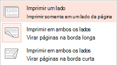 Algumas impressoras podem imprimir em um dos lados de uma folha de papel ou em ambos os lados.