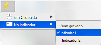 Disparar uma animação para reprodução em um indicador