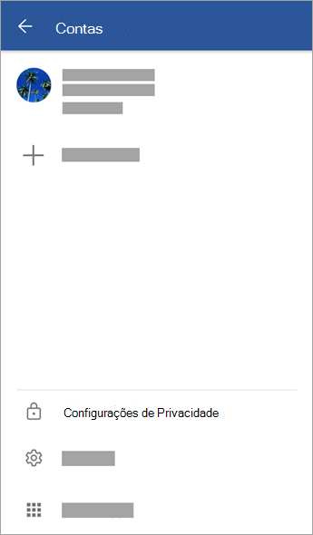 Captura de tela mostrando a opção Configurações de Privacidade no Android