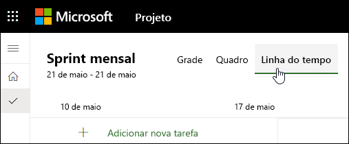 Adicione uma tarefa a linha do tempo.