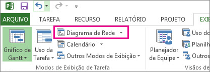 Clique em Diagrama de Rede para abrir a exibição de diagrama de rede.