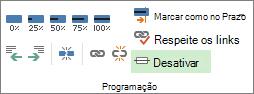 Botão Inativa no grupo Agenda da guia Tarefa.