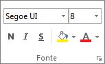 Grupo Fonte da Linha do Tempo no Project