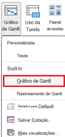 Grupo Visões de Tarefas na guia Exibir.