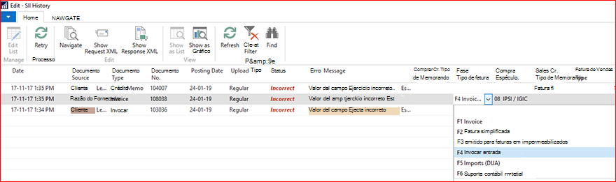 Screenhot sobre como fazer alterações aos valores dos campos