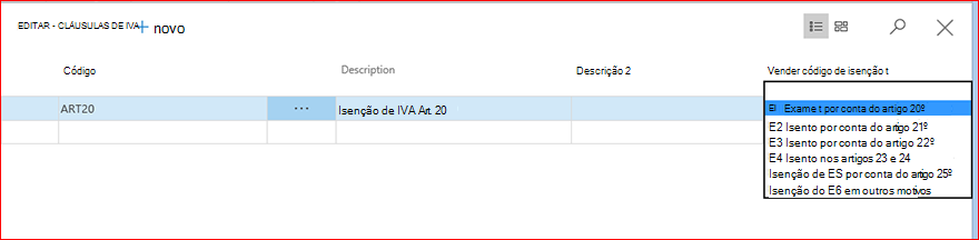 Informações de SII sobre cláusulas de IVA
