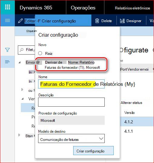 Esta imagem mostra-lhe como transferir e configurar configurações ger.